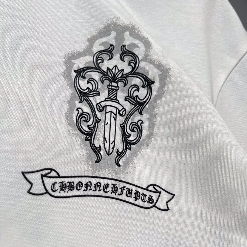 Chrome Hearts 克罗心印花刺绣重工等下短袖圆领T恤码数M-3XL（下单请报身高体重）