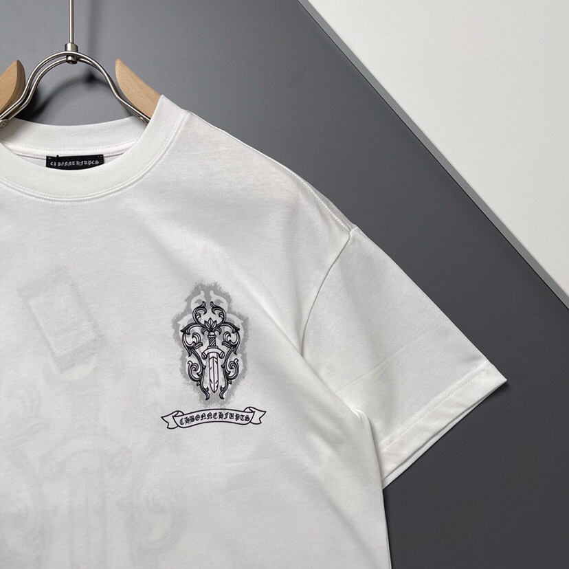 Chrome Hearts 克罗心印花刺绣重工等下短袖圆领T恤码数M-3XL（下单请报身高体重）