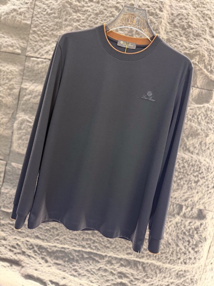 Loro Piana 诺悠翩雅 2025ss 秋冬新品男士羊毛长袖T恤针织圆领衫，高奢内敛低调，轻松驾驭