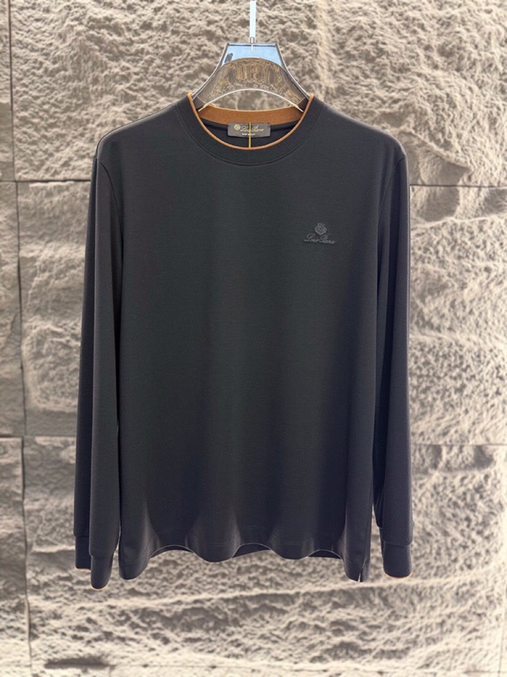 Loro Piana 诺悠翩雅 2025ss 秋冬新品男士羊毛长袖T恤针织圆领衫，高奢内敛低调，轻松驾驭