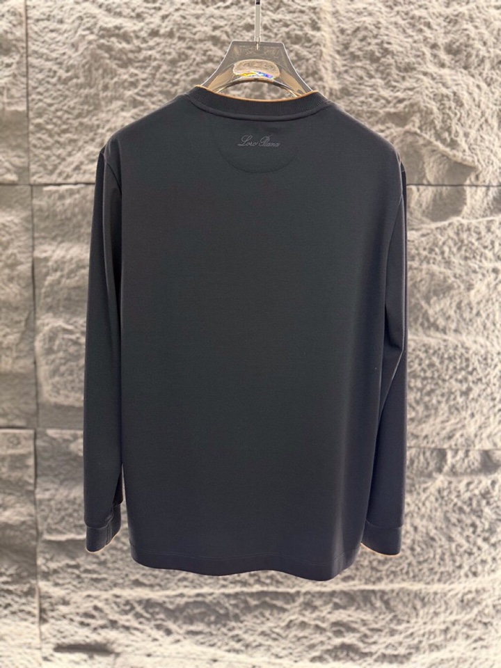 Loro Piana 诺悠翩雅 2025ss 秋冬新品男士羊毛长袖T恤针织圆领衫，高奢内敛低调，轻松驾驭