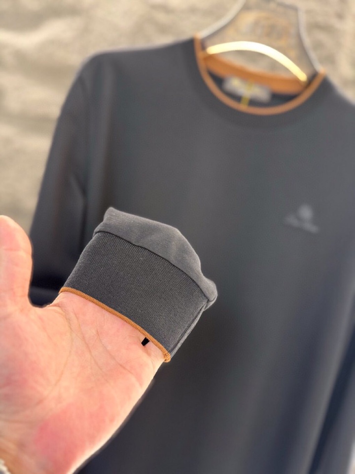 Loro Piana 诺悠翩雅 2025ss 秋冬新品男士羊毛长袖T恤针织圆领衫，高奢内敛低调，轻松驾驭