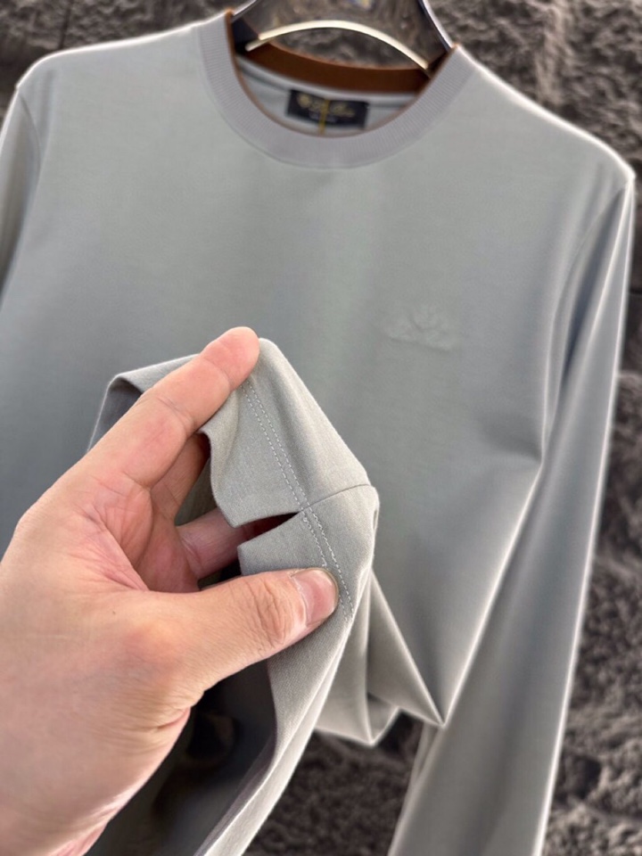 Loro Piana 诺悠翩雅 2025ss 秋冬新品男士羊毛长袖T恤针织圆领衫，高奢内敛低调，轻松驾驭
