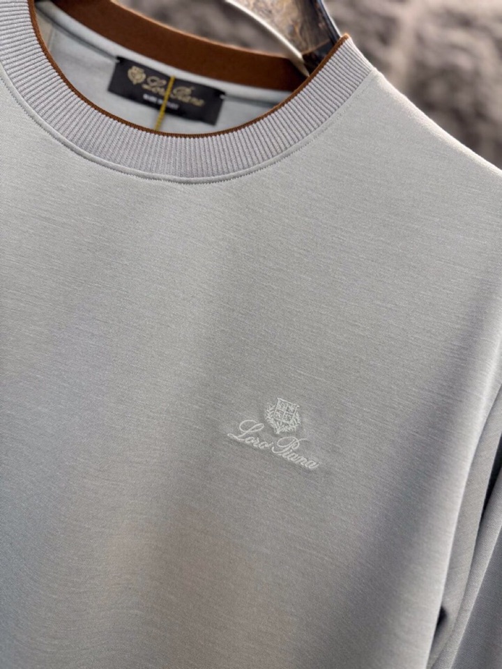 Loro Piana 诺悠翩雅 2025ss 秋冬新品男士羊毛长袖T恤针织圆领衫，高奢内敛低调，轻松驾驭
