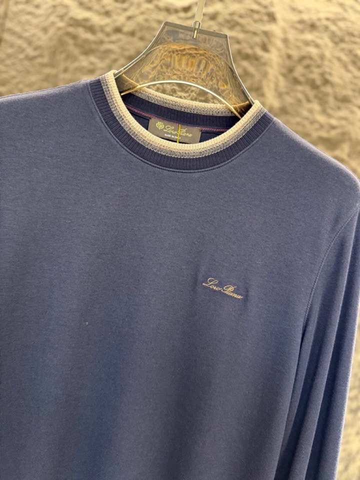Loro Piana 诺悠翩雅 2025ss 秋冬新品男士羊绒长袖T恤针织圆领衫，高奢内敛低调，轻松驾驭