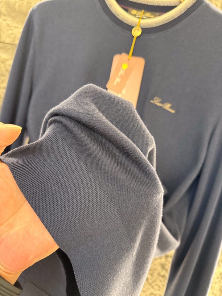 Loro Piana 诺悠翩雅 2025ss 秋冬新品男士羊绒长袖T恤针织圆领衫，高奢内敛低调，轻松驾驭