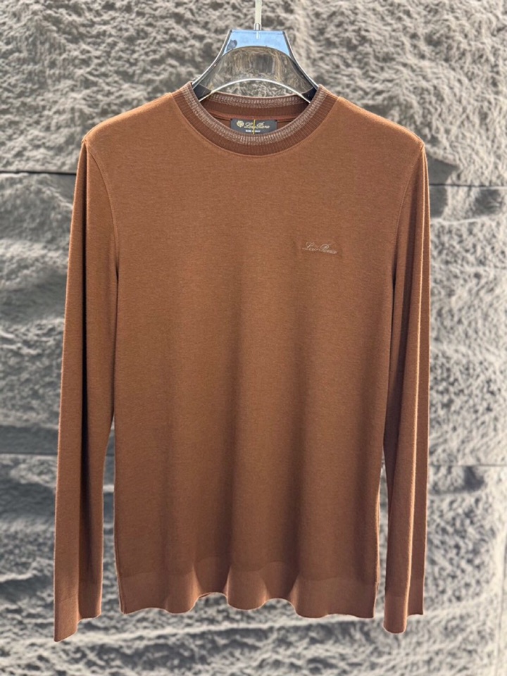 Loro Piana 诺悠翩雅 2025ss 秋冬新品男士羊绒长袖T恤针织圆领衫，高奢内敛低调，轻松驾驭