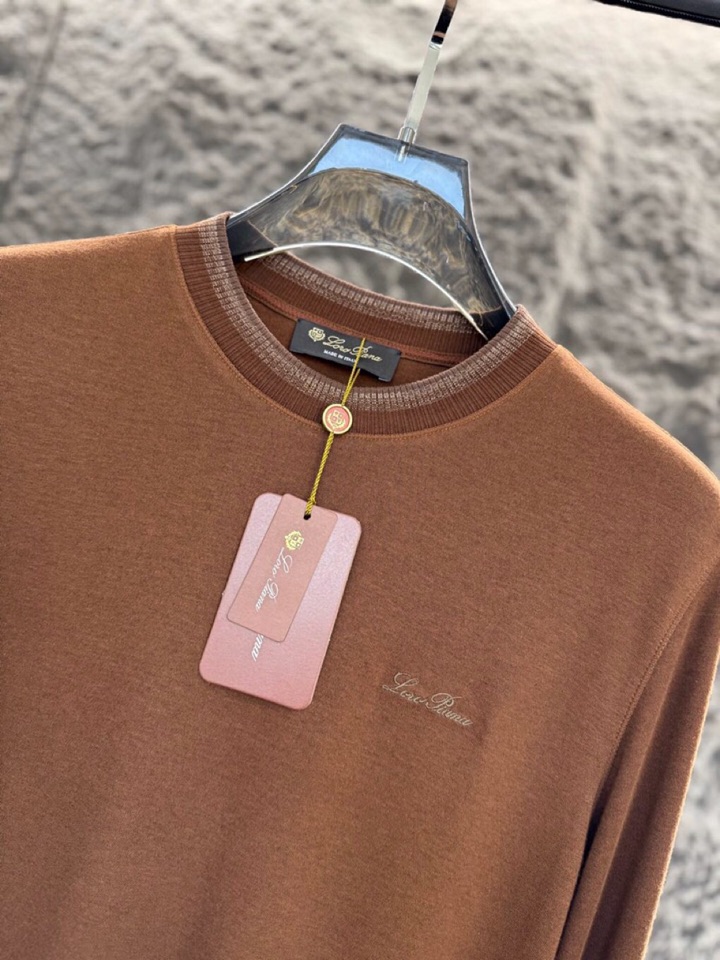 Loro Piana 诺悠翩雅 2025ss 秋冬新品男士羊绒长袖T恤针织圆领衫，高奢内敛低调，轻松驾驭