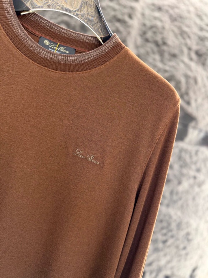 Loro Piana 诺悠翩雅 2025ss 秋冬新品男士羊绒长袖T恤针织圆领衫，高奢内敛低调，轻松驾驭