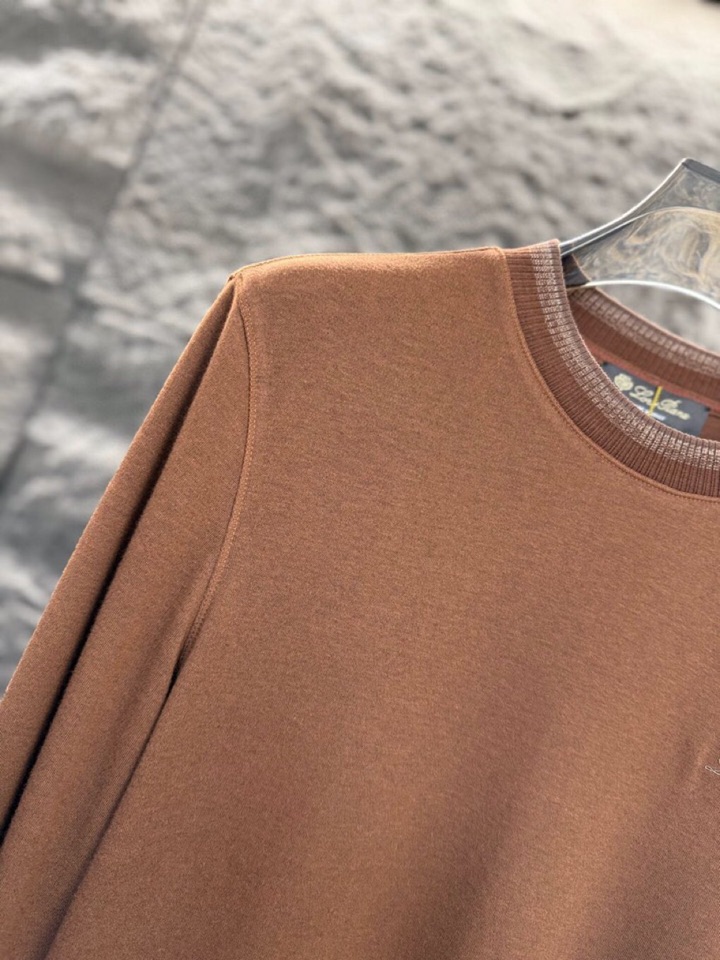 Loro Piana 诺悠翩雅 2025ss 秋冬新品男士羊绒长袖T恤针织圆领衫，高奢内敛低调，轻松驾驭