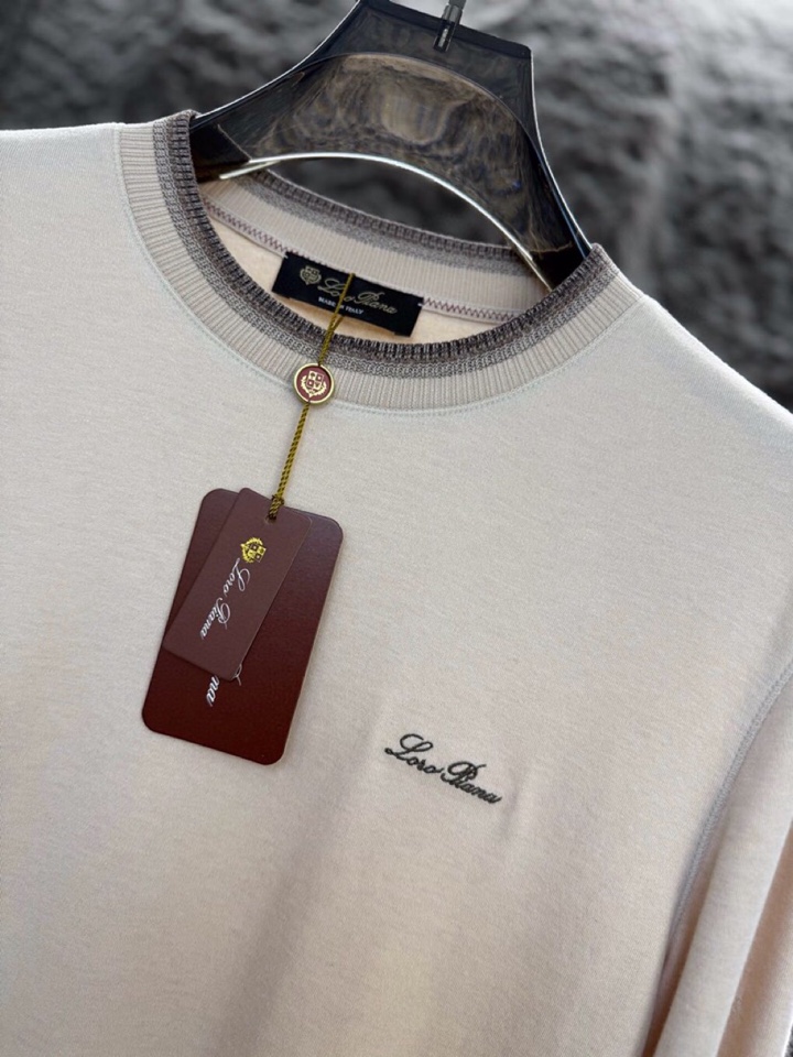 Loro Piana 诺悠翩雅 2025ss 秋冬新品男士羊绒长袖T恤针织圆领衫，高奢内敛低调，轻松驾驭