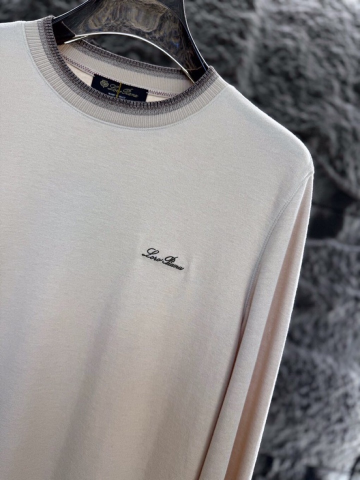 Loro Piana 诺悠翩雅 2025ss 秋冬新品男士羊绒长袖T恤针织圆领衫，高奢内敛低调，轻松驾驭