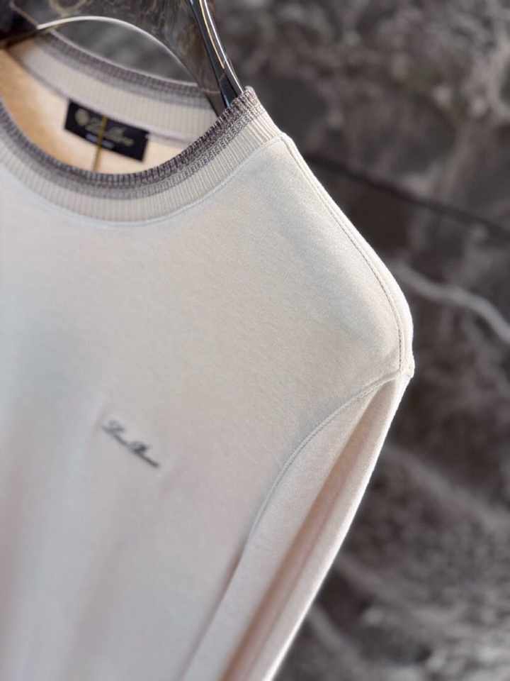 Loro Piana 诺悠翩雅 2025ss 秋冬新品男士羊绒长袖T恤针织圆领衫，高奢内敛低调，轻松驾驭