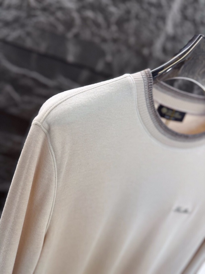 Loro Piana 诺悠翩雅 2025ss 秋冬新品男士羊绒长袖T恤针织圆领衫，高奢内敛低调，轻松驾驭