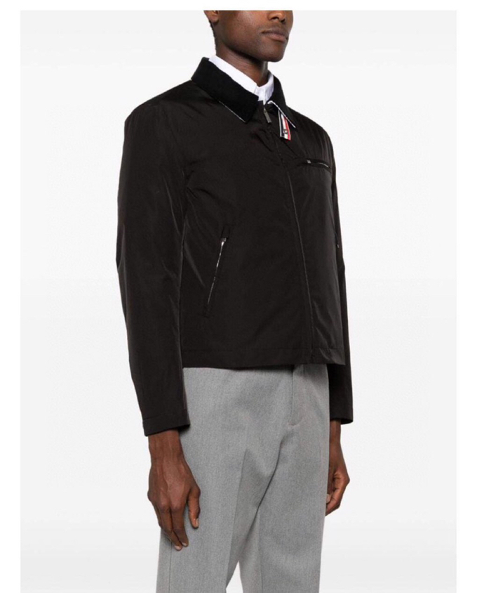 THOM BROWNE 汤姆布朗 TB百搭双侧织带双层休闲夹克外套，翻领夹克外套码数：1-4  颜色：灰
