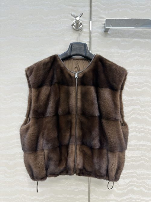 Elegant Double-Sided Mink Fur Vest with Adjustable Drawstring Hem 1 Elegant Double-Sided Mink Fur Vest with Adjustable Drawstring Hem