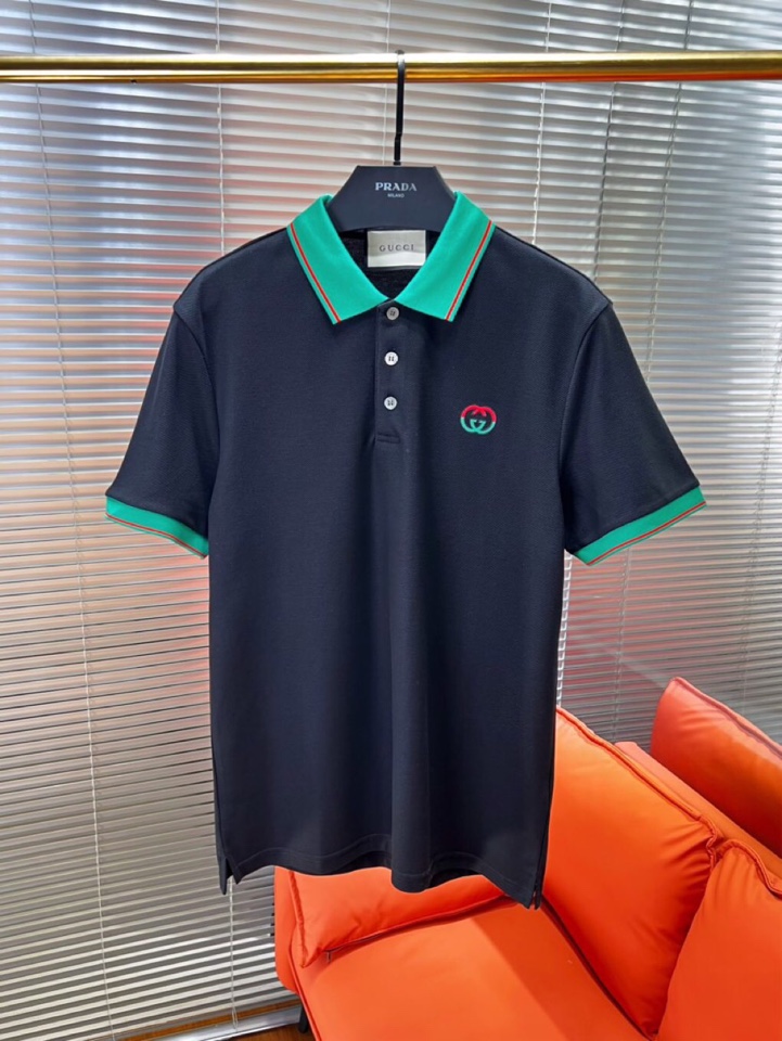 Gucci 古奇2025ss夏季新款字母logo男士翻领Polo衫！经典商务男款，高端男装的天花板级别的