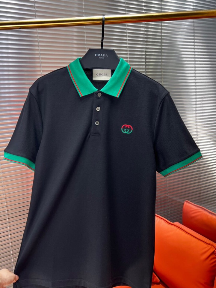 Gucci 古奇2025ss夏季新款字母logo男士翻领Polo衫！经典商务男款，高端男装的天花板级别的