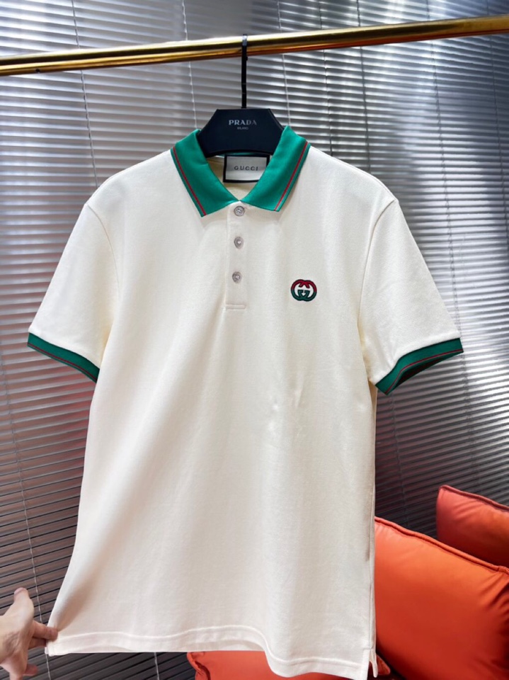 Gucci 古奇2025ss夏季新款字母logo男士翻领Polo衫！经典商务男款，高端男装的天花板级别的