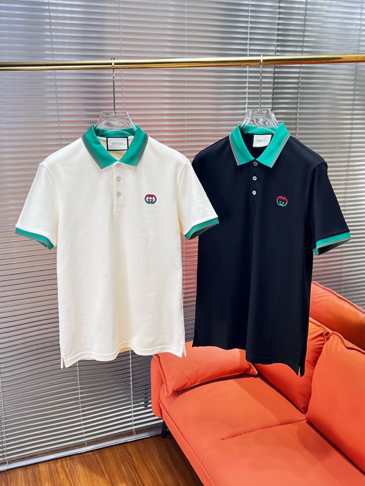 Gucci 古奇2025ss夏季新款字母logo男士翻领Polo衫！经典商务男款，高端男装的天花板级别的