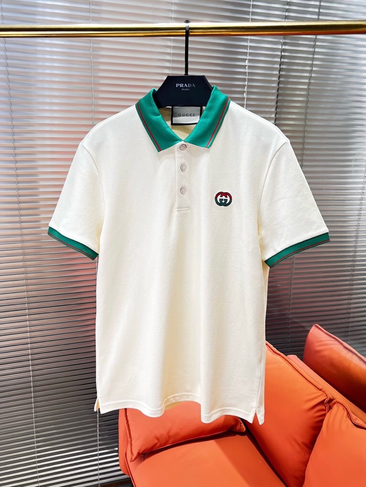 Gucci 古奇2025ss夏季新款字母logo男士翻领Polo衫！经典商务男款，高端男装的天花板级别的