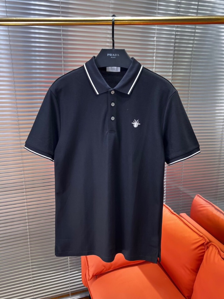 Dior 迪奥25春夏新款男士撞色珠地网眼棉短袖翻领T恤Polo衫，原版珠地棉面料，可商务可休闲！20经