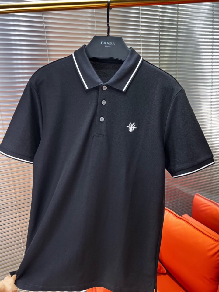 Dior 迪奥25春夏新款男士撞色珠地网眼棉短袖翻领T恤Polo衫，原版珠地棉面料，可商务可休闲！20经