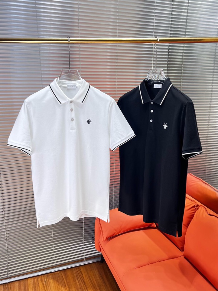Dior 迪奥25春夏新款男士撞色珠地网眼棉短袖翻领T恤Polo衫，原版珠地棉面料，可商务可休闲！20经