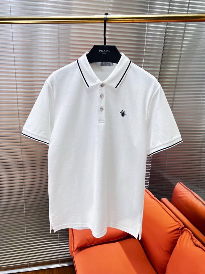 Dior 迪奥25春夏新款男士撞色珠地网眼棉短袖翻领T恤Polo衫，原版珠地棉面料，可商务可休闲！20经