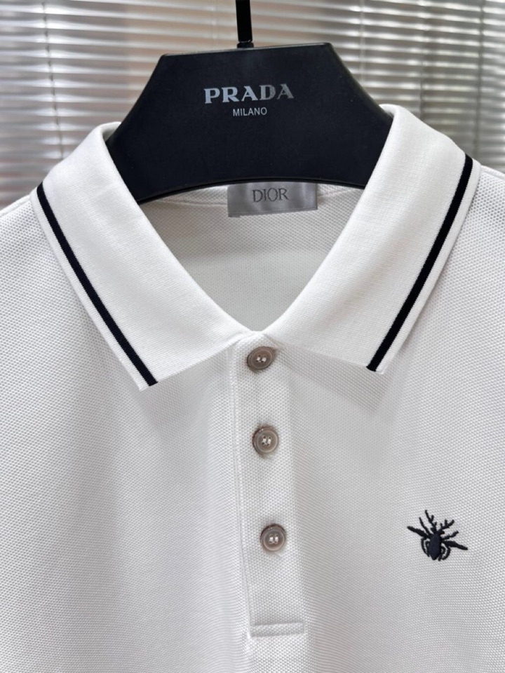 Dior 迪奥25春夏新款男士撞色珠地网眼棉短袖翻领T恤Polo衫，原版珠地棉面料，可商务可休闲！20经