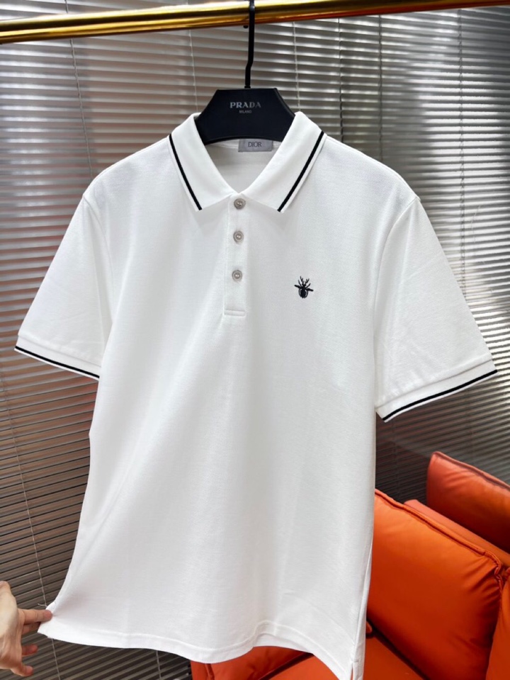 Dior 迪奥25春夏新款男士撞色珠地网眼棉短袖翻领T恤Polo衫，原版珠地棉面料，可商务可休闲！20经