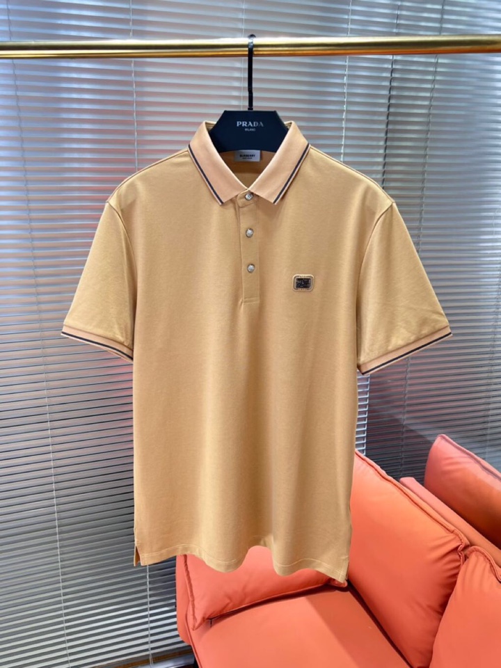 Burberry 巴宝莉25春夏新款男士撞色珠地网眼棉短袖翻领T恤Polo衫，原版珠地棉面料，可商务可休