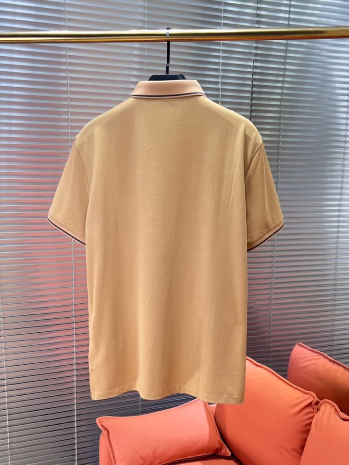 Burberry 巴宝莉25春夏新款男士撞色珠地网眼棉短袖翻领T恤Polo衫，原版珠地棉面料，可商务可休
