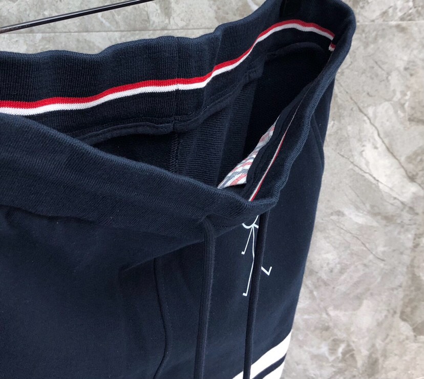 THOM BROWNE 汤姆布朗 TB小火柴人色织短裤 男女同款情侣款休闲短裤码数：0-5   颜色：蓝
