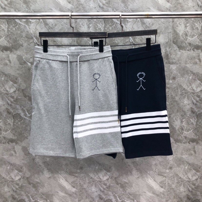 THOM BROWNE 汤姆布朗 TB小火柴人色织短裤 男女同款情侣款休闲短裤码数：0-5   颜色：蓝
