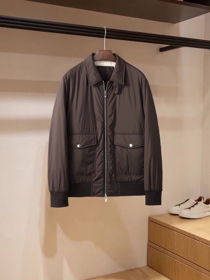 Brunello Cucinelli BC\n秋冬新款骆驼绒棉服夹克男士短款时尚休闲商务翻领夹克外套\n