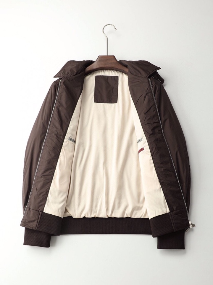 Brunello Cucinelli BC\n秋冬新款骆驼绒棉服夹克男士短款时尚休闲商务翻领夹克外套\n