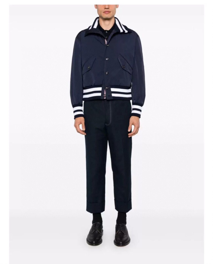 THOM BROWNE 汤姆布朗 TB明星成毅同款休闲夹克  码数：1-4  颜色：灰、蓝（下单请报身高