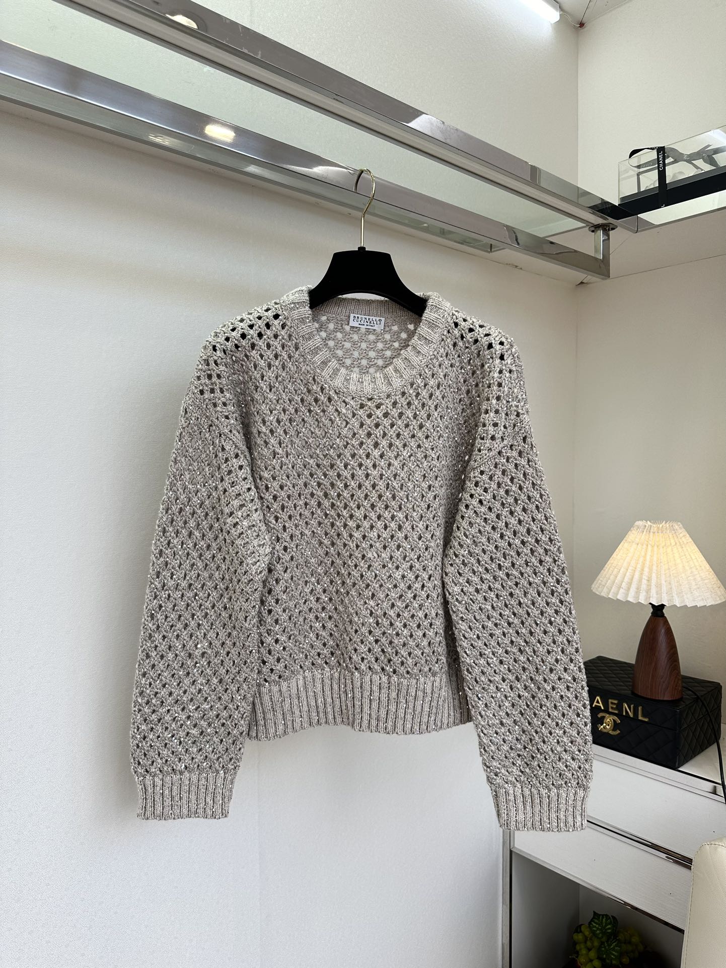 25 F 还原zp 进口定制特殊纱线 镂空圆领针织套头衫² 。●SIZE s m l ●