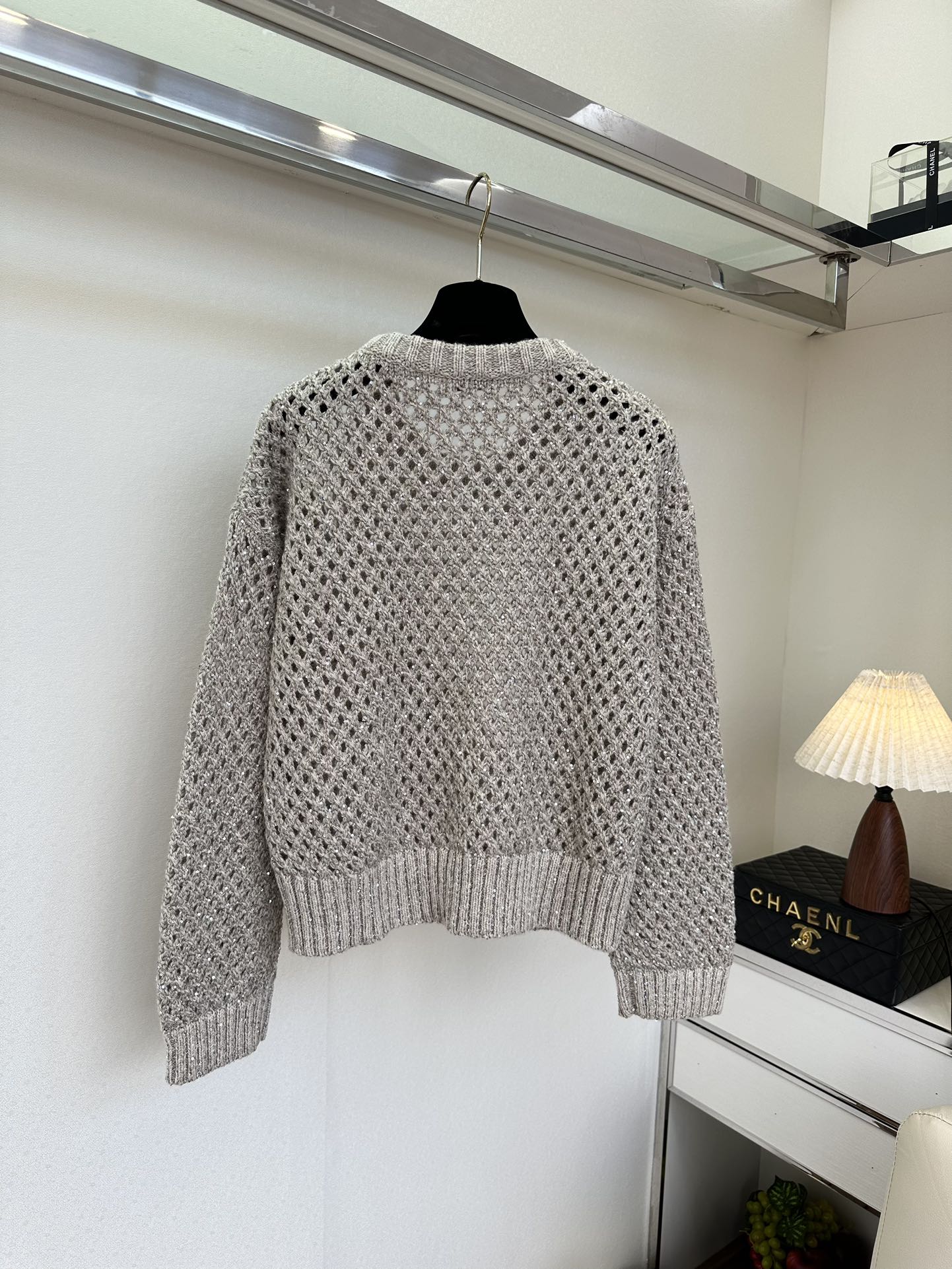 25 F 还原zp 进口定制特殊纱线 镂空圆领针织套头衫² 。●SIZE s m l ●