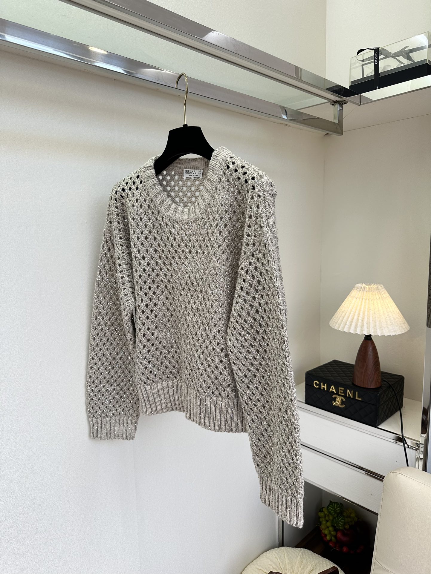 25 F 还原zp 进口定制特殊纱线 镂空圆领针织套头衫² 。●SIZE s m l ●