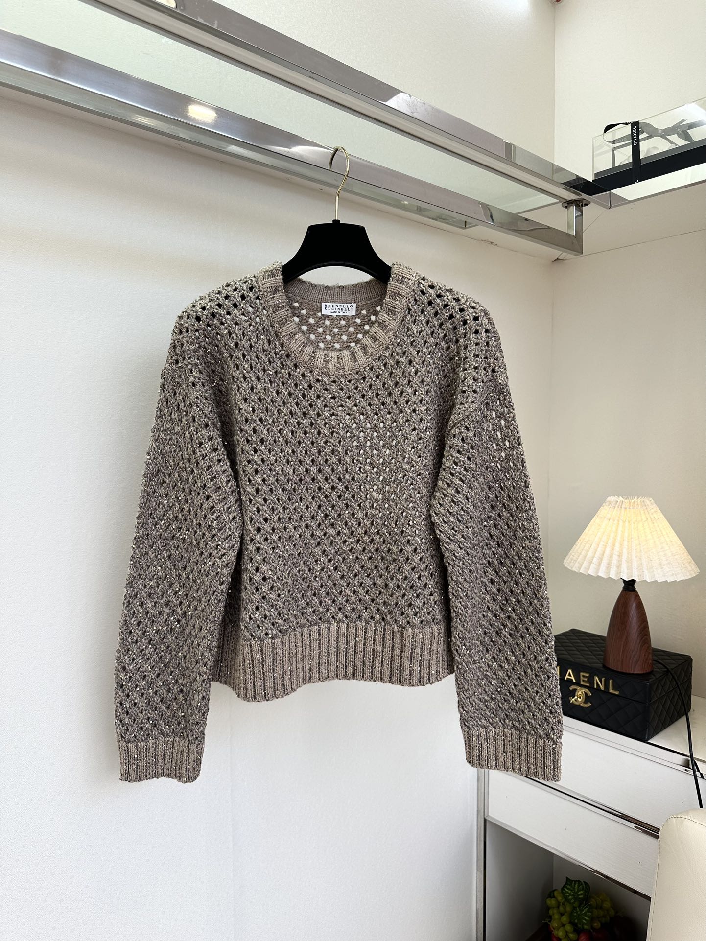 25 F 还原zp 进口定制特殊纱线 镂空圆领针织套头衫² 。●SIZE s m l ●