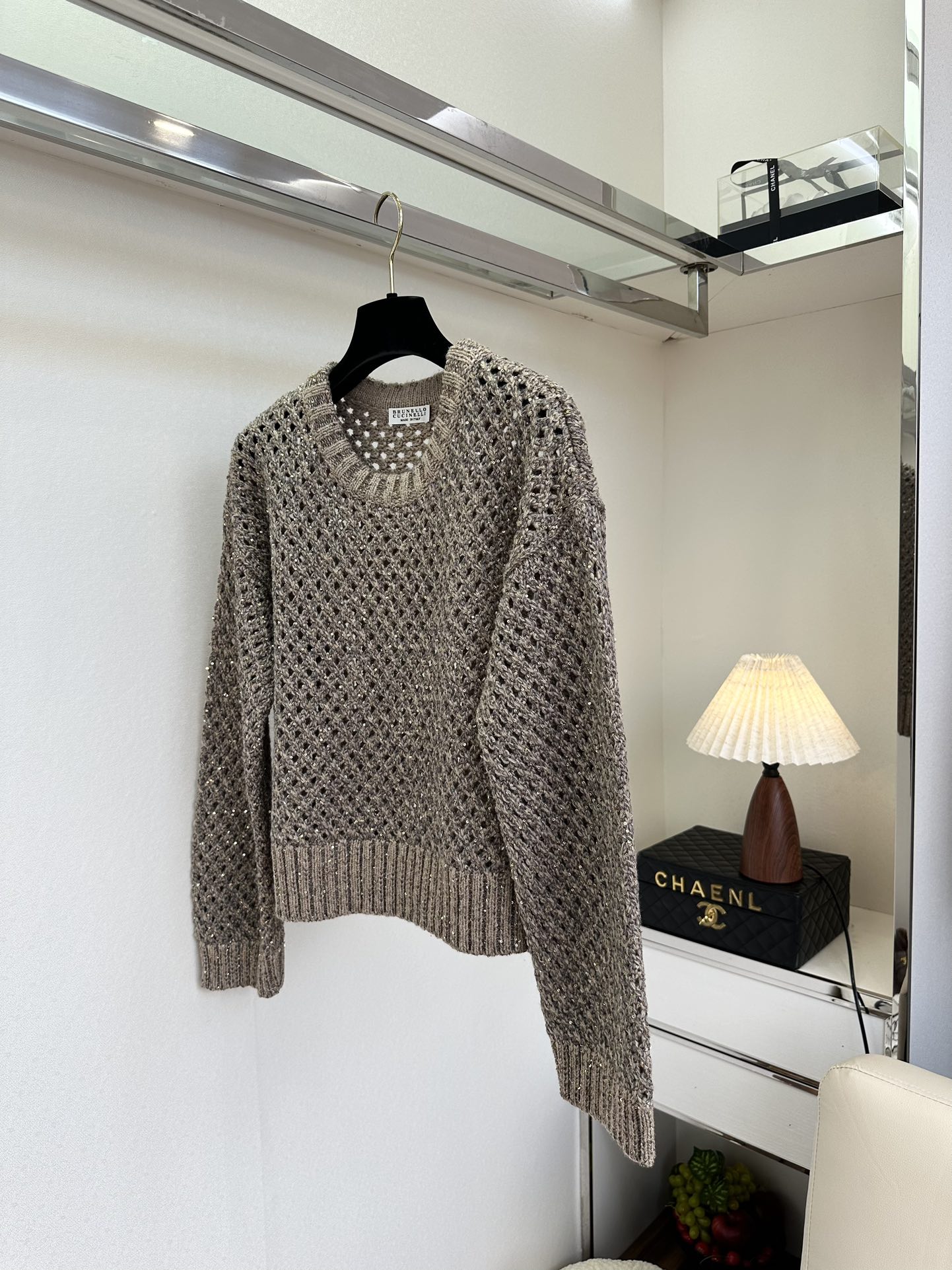 25 F 还原zp 进口定制特殊纱线 镂空圆领针织套头衫² 。●SIZE s m l ●