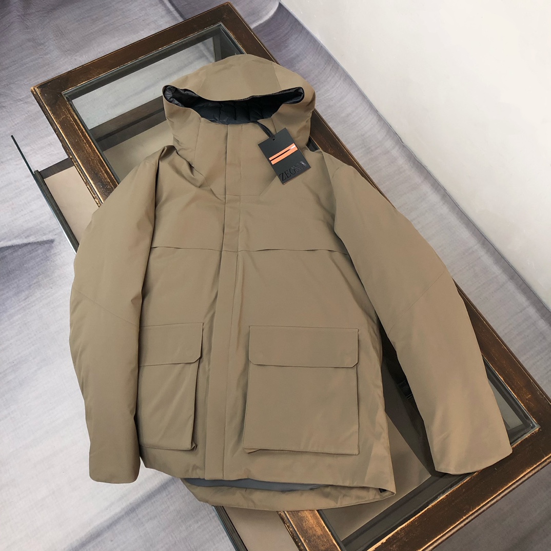 🆕ZEGNA 杰尼亚 25秋冬最新款连帽工装款大口袋羽绒服外套 版型剪裁完美穿着舒适有型，整体视觉感超强