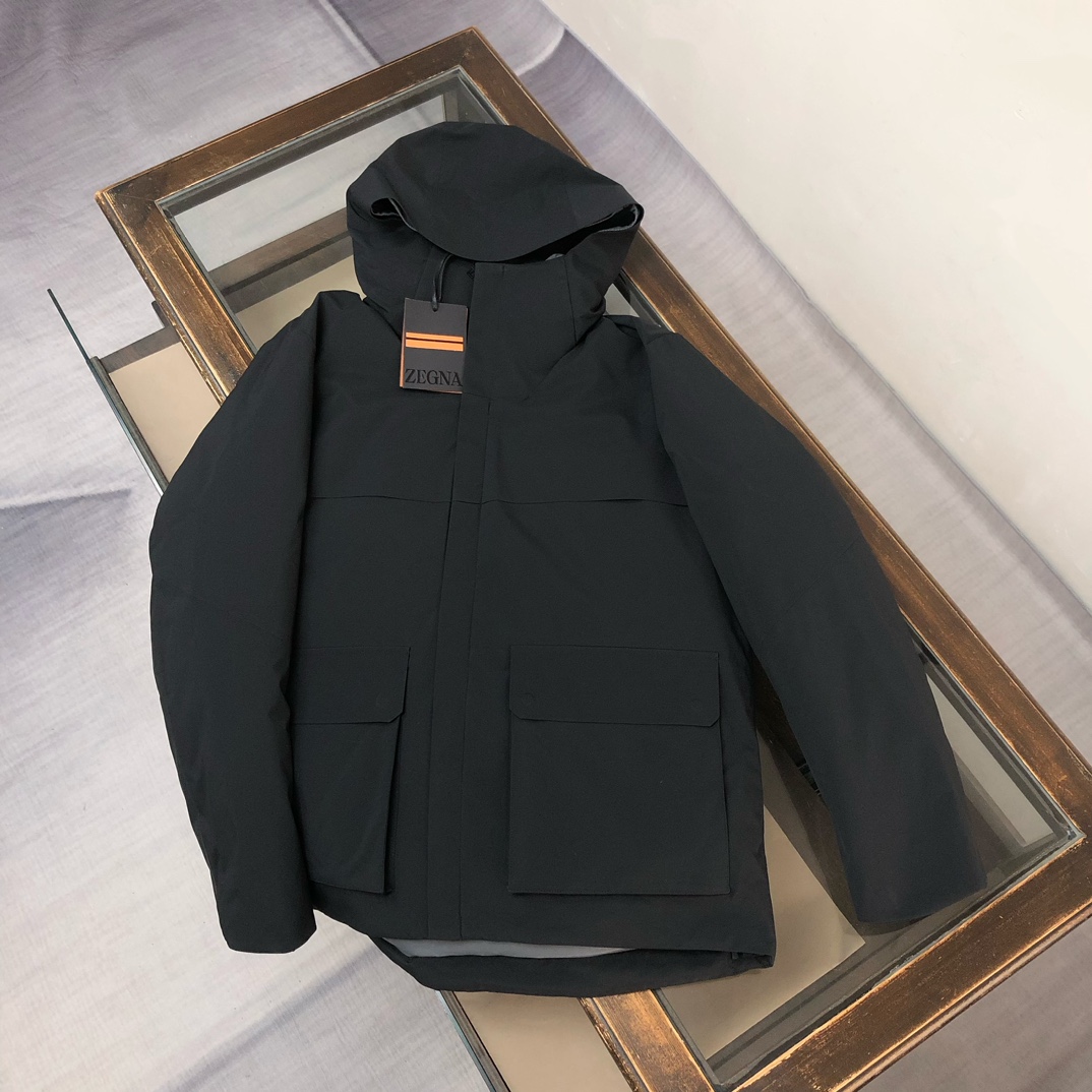 🆕ZEGNA 杰尼亚 25秋冬最新款连帽工装款大口袋羽绒服外套 版型剪裁完美穿着舒适有型，整体视觉感超强