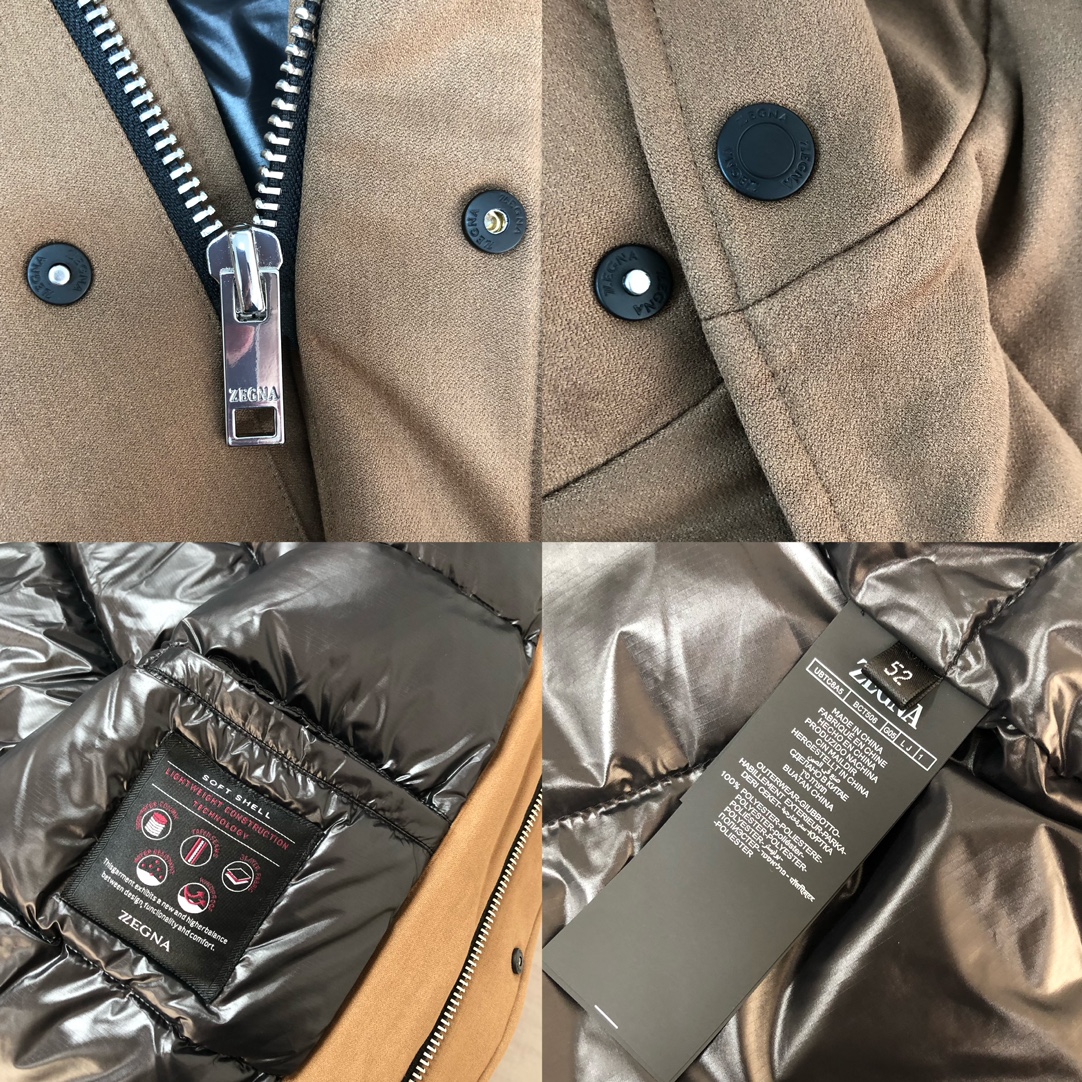 ！ 🆕ZEGNA 杰尼亚 25秋冬最新款立领毛呢中长款羽绒服外套 版型剪裁完美穿着舒适有型，整体视觉感超