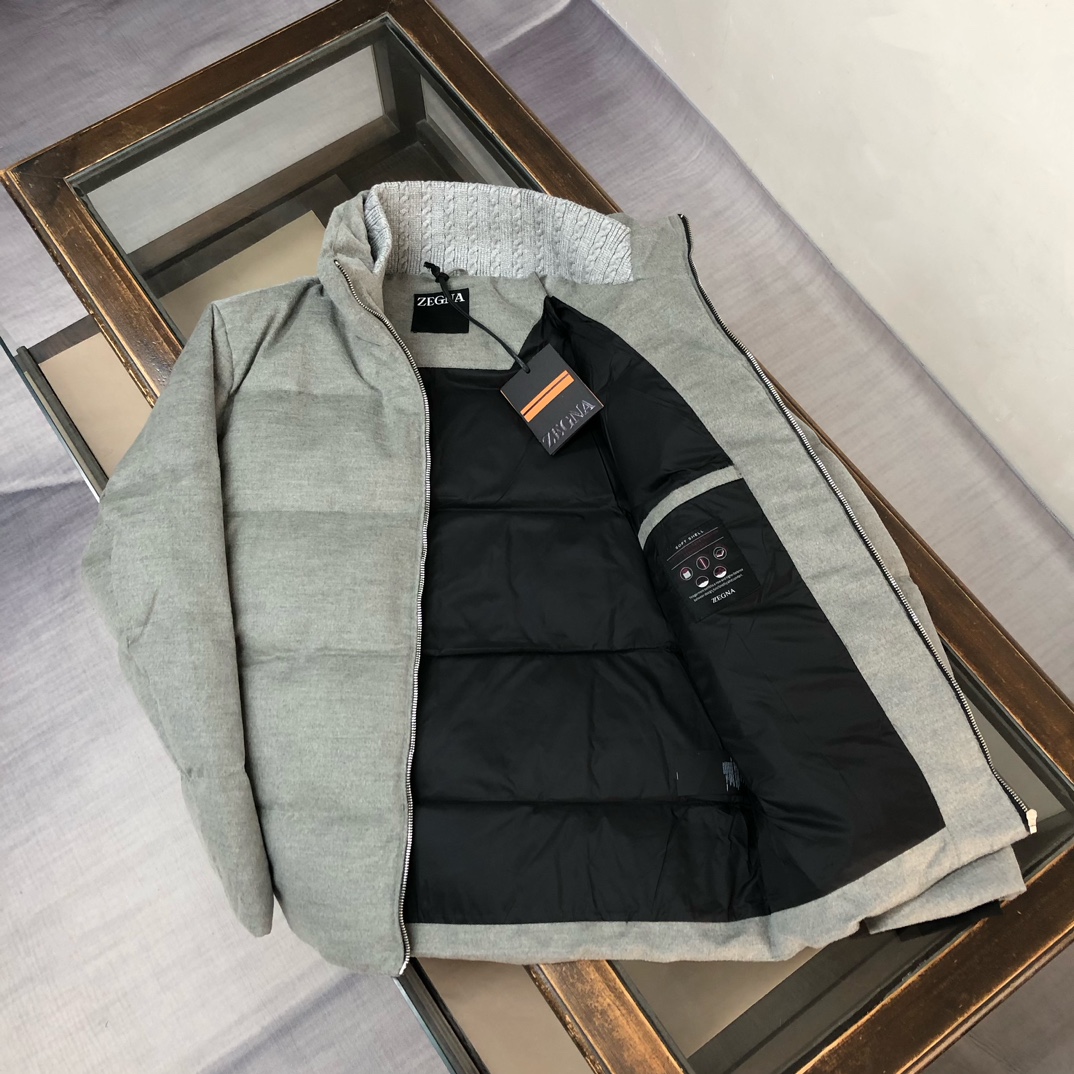 🆕ZEGNA 杰尼亚 25秋冬最新款立领毛呢羽绒服外套 版型剪裁完美穿着舒适有型，整体视觉感超强，上身效