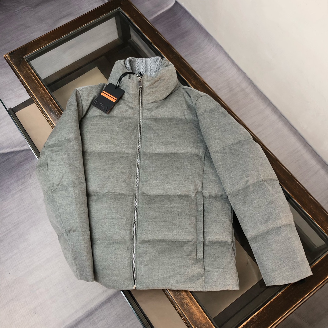 🆕ZEGNA 杰尼亚 25秋冬最新款立领毛呢羽绒服外套 版型剪裁完美穿着舒适有型，整体视觉感超强，上身效