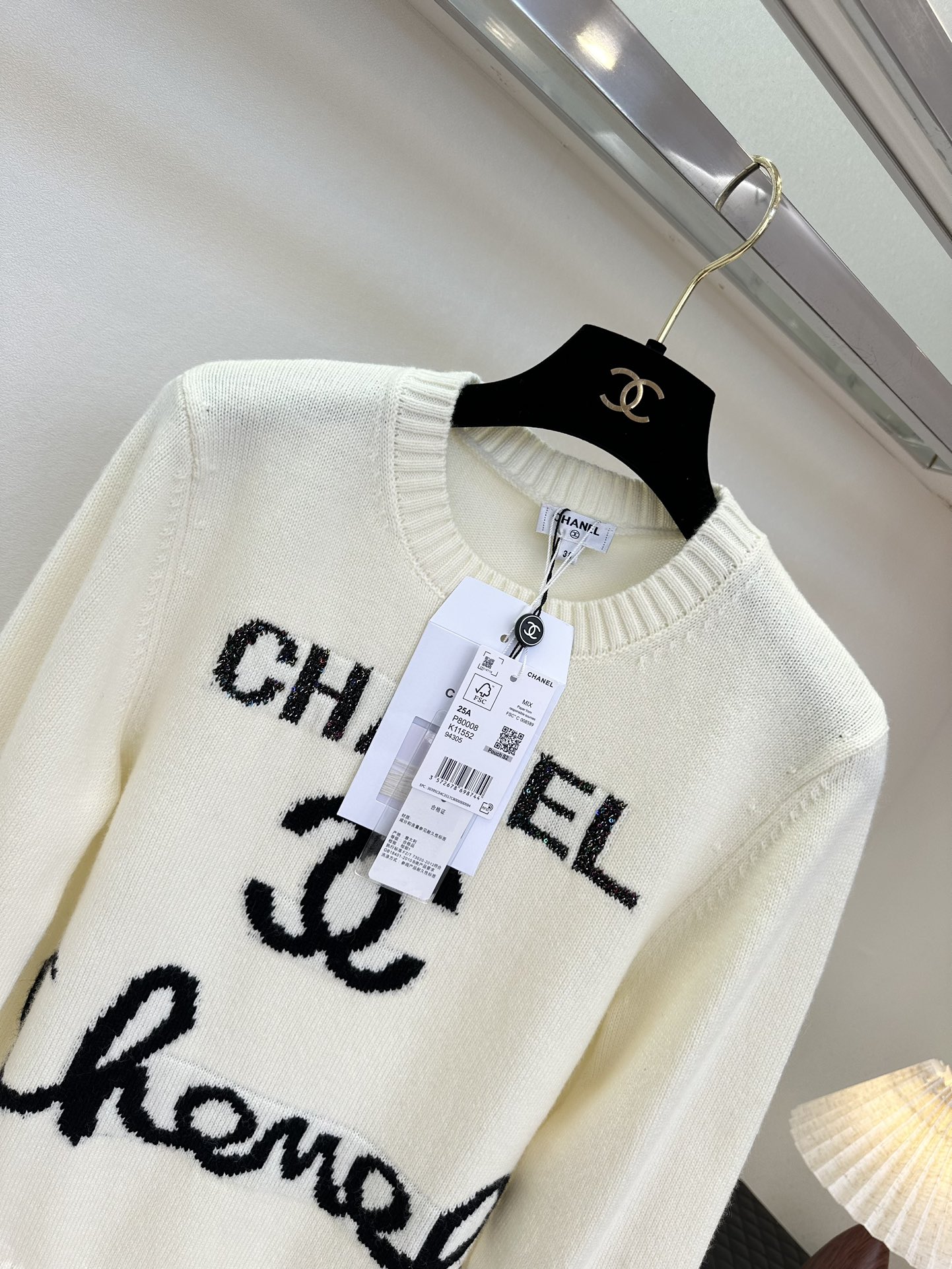 25 F 小香植入织色字母套头羊绒衫² ●SIZE s m l ●