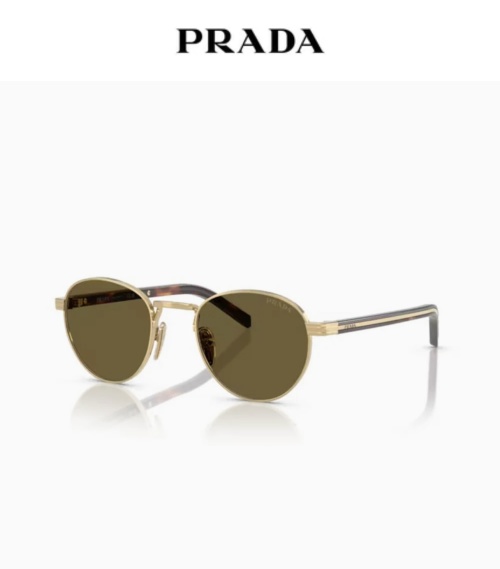 Prada SPR B52 Gold Round Sunglasses | High-Quality Replica, Stylish & Durable 1 Prada SPR B52 Gold Round Sunglasses | High-Quality Replica, Stylish & Durable